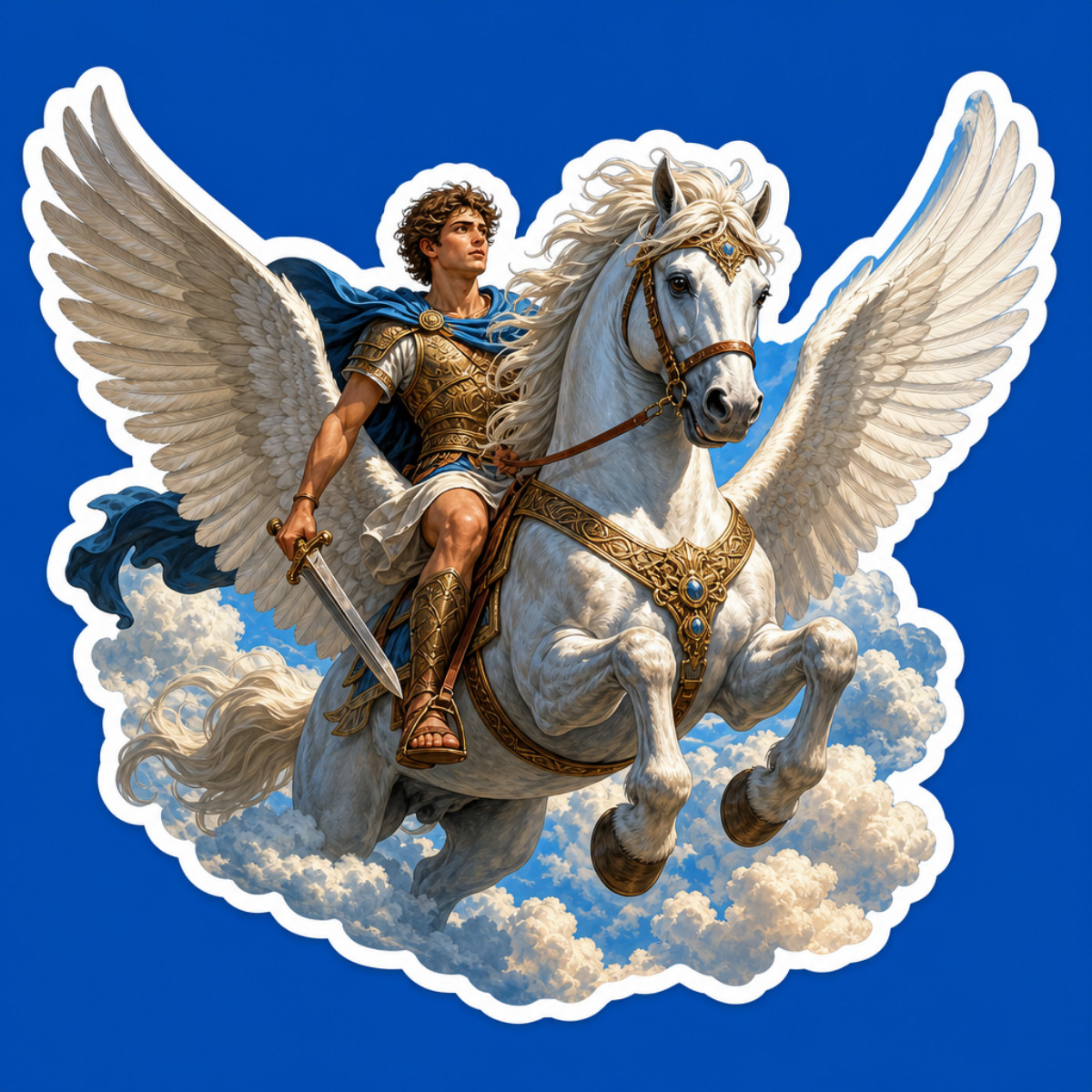 3 inch Bellerophon Pegasus Sticker Greek Mythology Hero Vinyl Decal