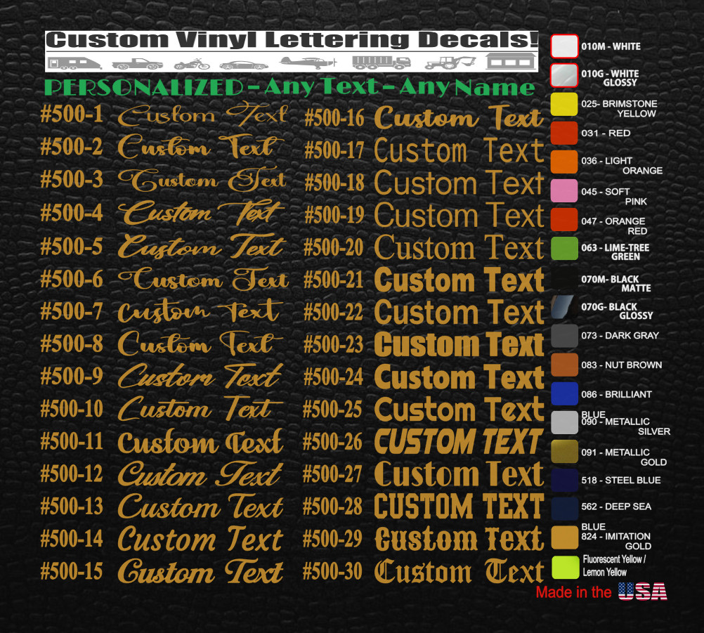 Custom Text Vinyl Lettering Stickers Decal Personalized Any Text – Name #501