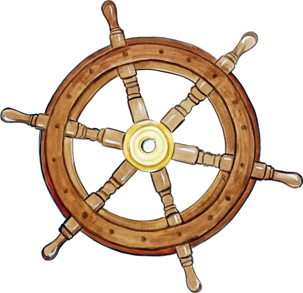 Ship Steering Wheel Pirate Nautical Vinyl Decal Auto Car Truck Home RV Boat Cup