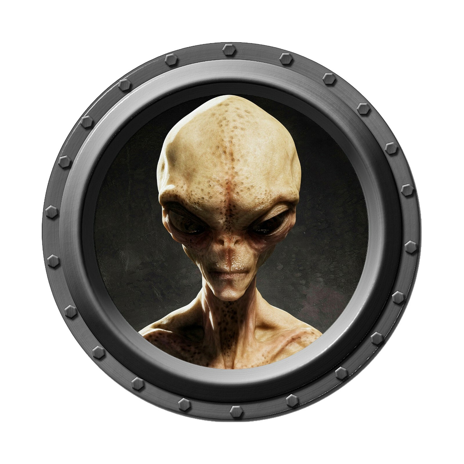 Alien Watches You Porthole Wall Decal – Indoor or Outdoor