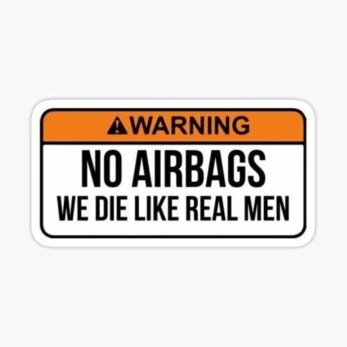 NO AIRBAGS funny sticker sign atv mx retro