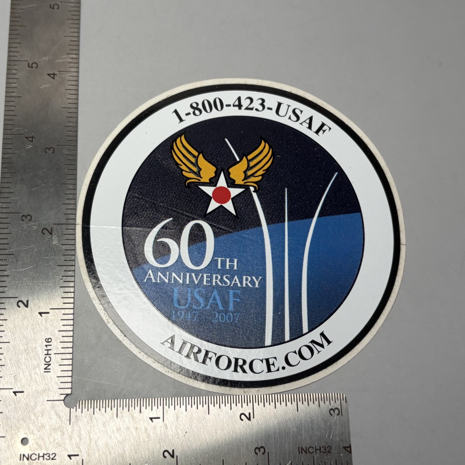 United States Air Force 1947-2007 60th Anniversary sticker 4 In New NOS USAF