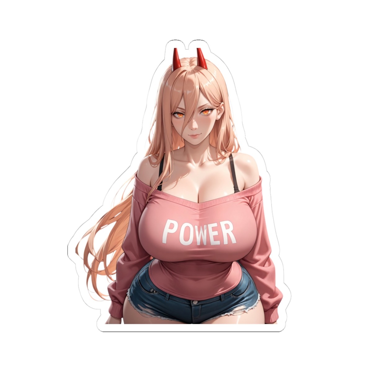 Cute Anime Waifu Sticker (BuyMoreFromMyShopSaveMore) Power Fan Art