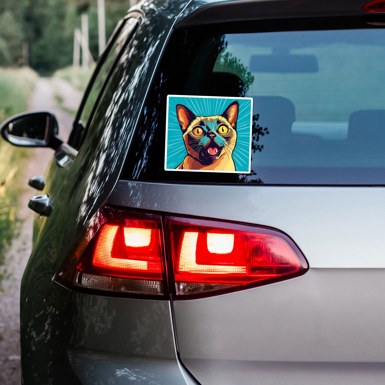 Popart Burmese Cat – Vinyl Decal Sticker – Car Window Laptop – ebn11858