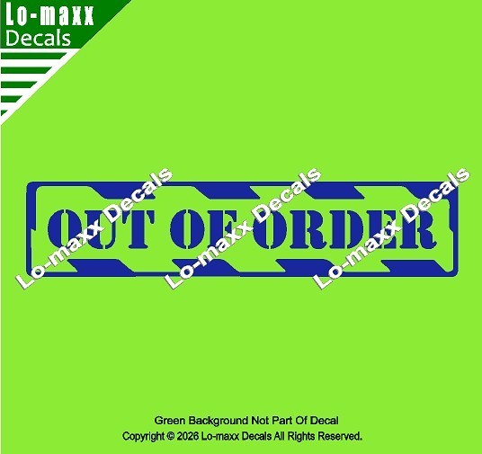 Out Of Order Hazard Stripe Die Cut Vinyl Decal High‑Performance Decal