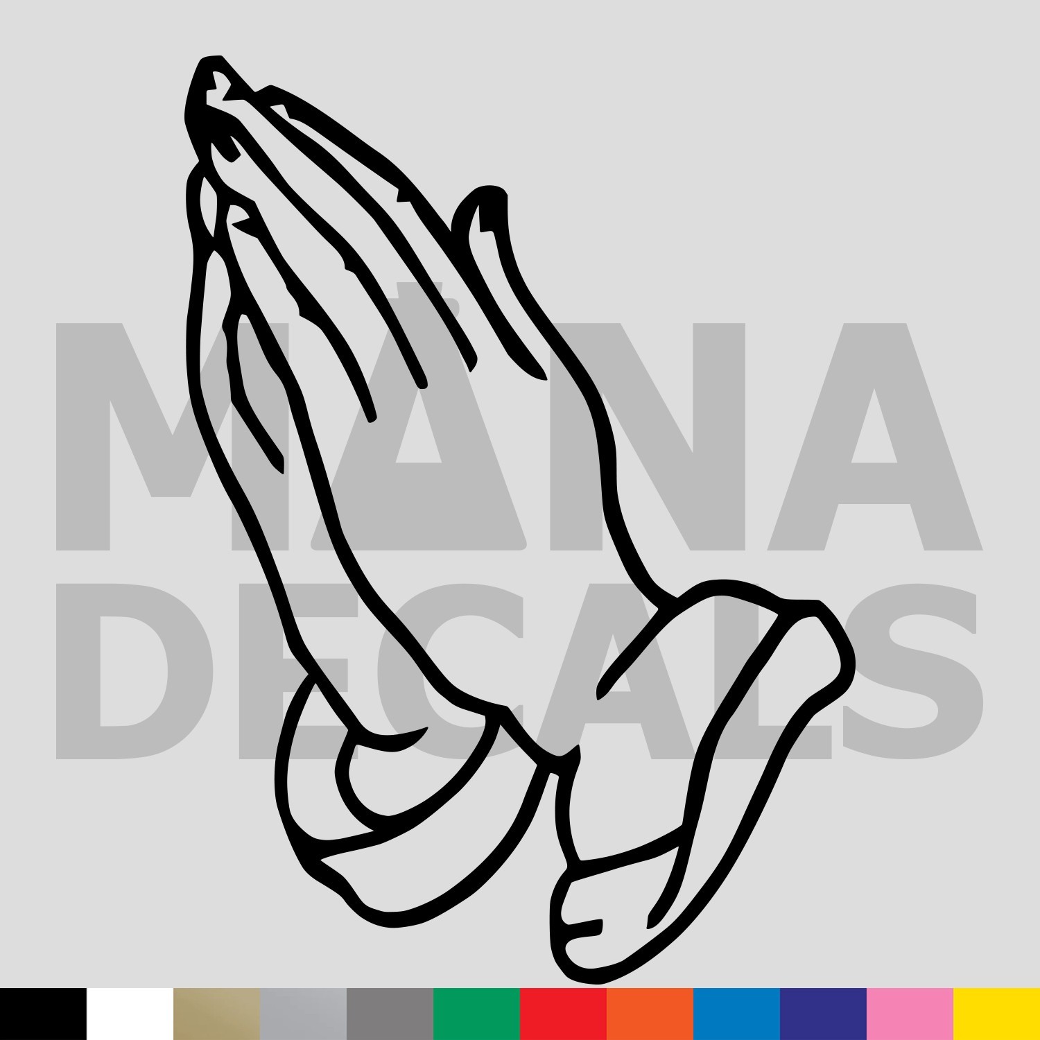 Praying Hands Vinyl Die Cut Decal Sticker – Jesus Christ Christian Religious