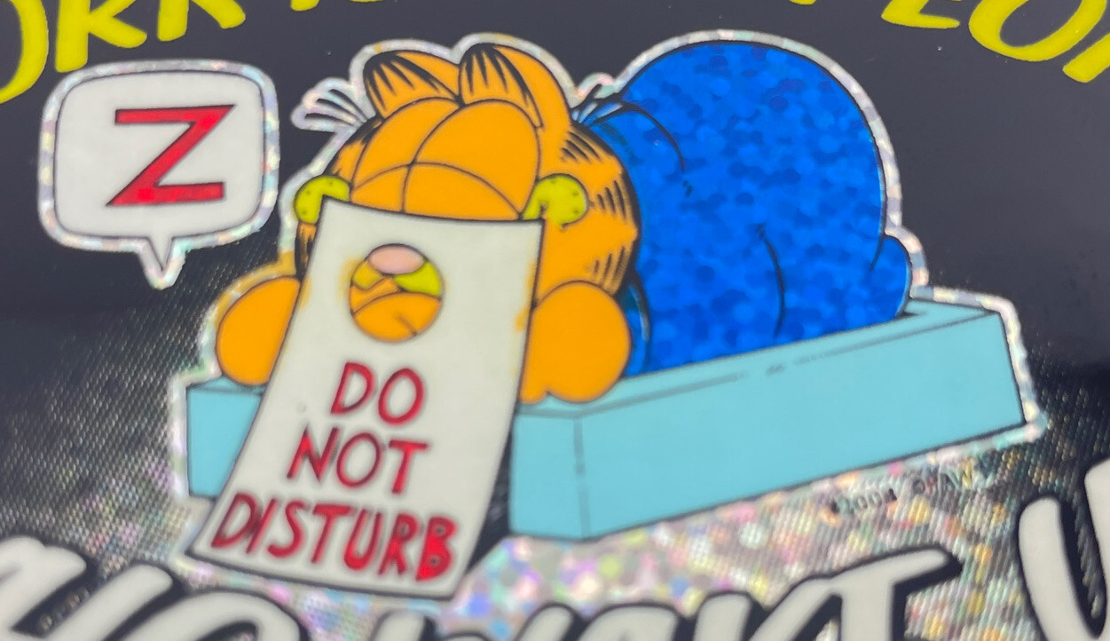Garfield Funny Cat Sticker Work Is For People Who Wake Up Humor 3.5×2.75"
