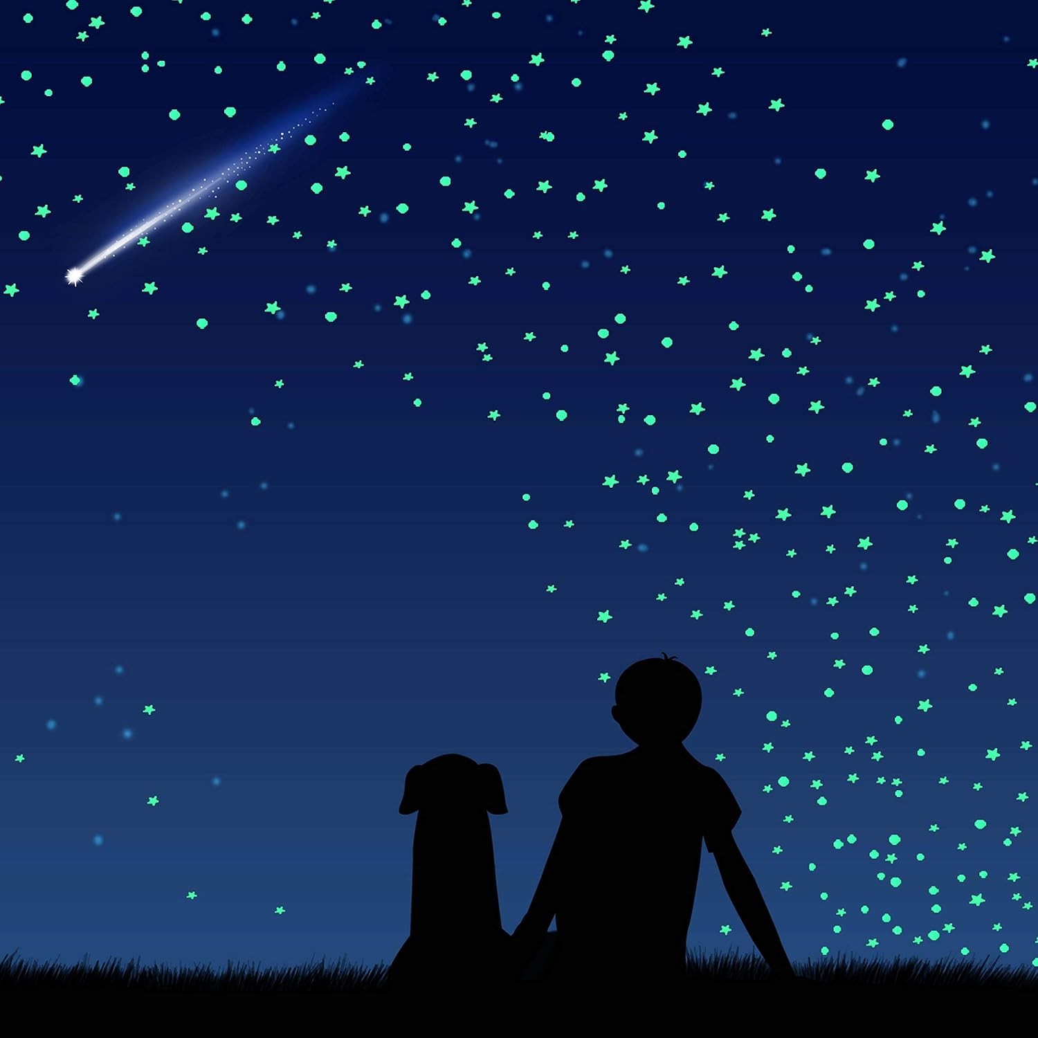 808 PCS Glow in The Dark Stars for Ceiling, Glowing Wall Decals Blue,green