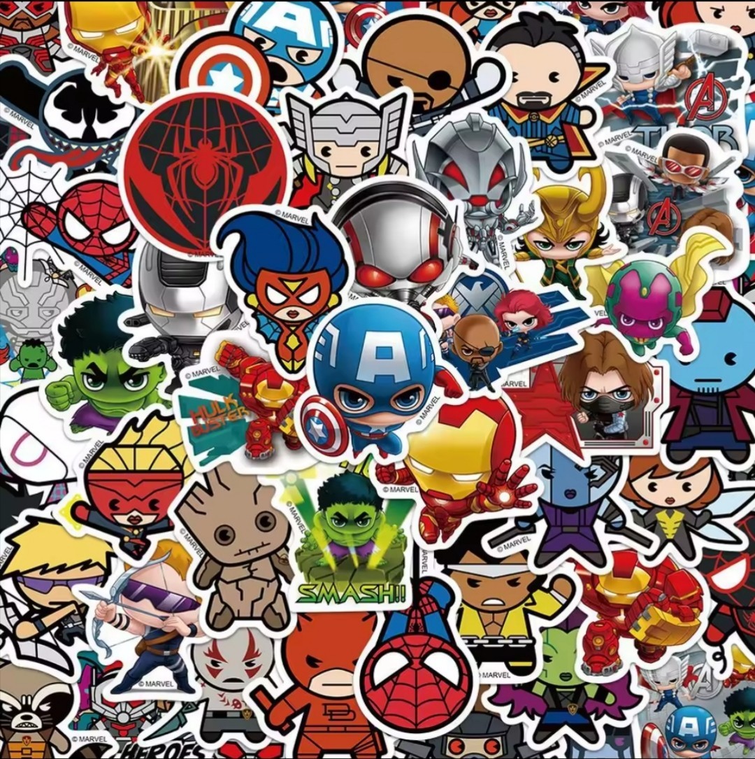 20 PCS Mini Cartoon Marvel Avengers Guardians of the Galaxy Stickers BRAND NEW