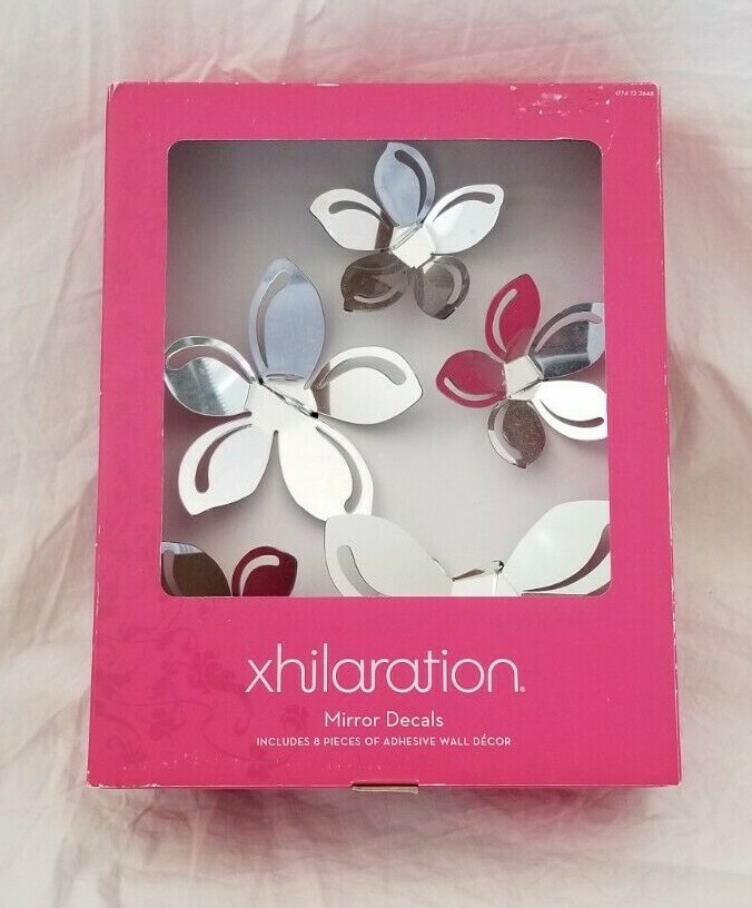 8 pc Xhilaration Mirror Adhesive Wall Decals Decor As Is
