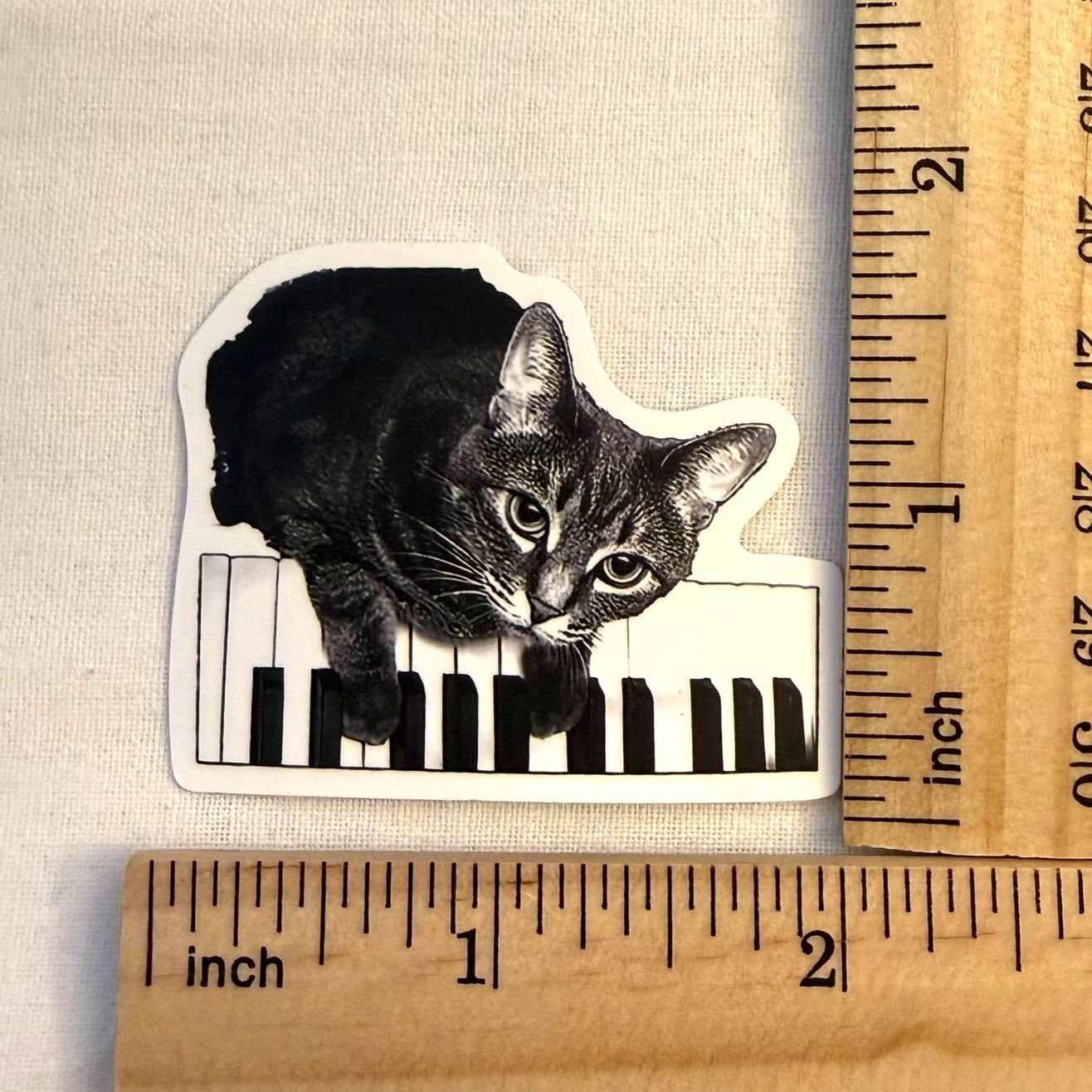 Cute Piano Cat Vinyl Sticker 2inch No78