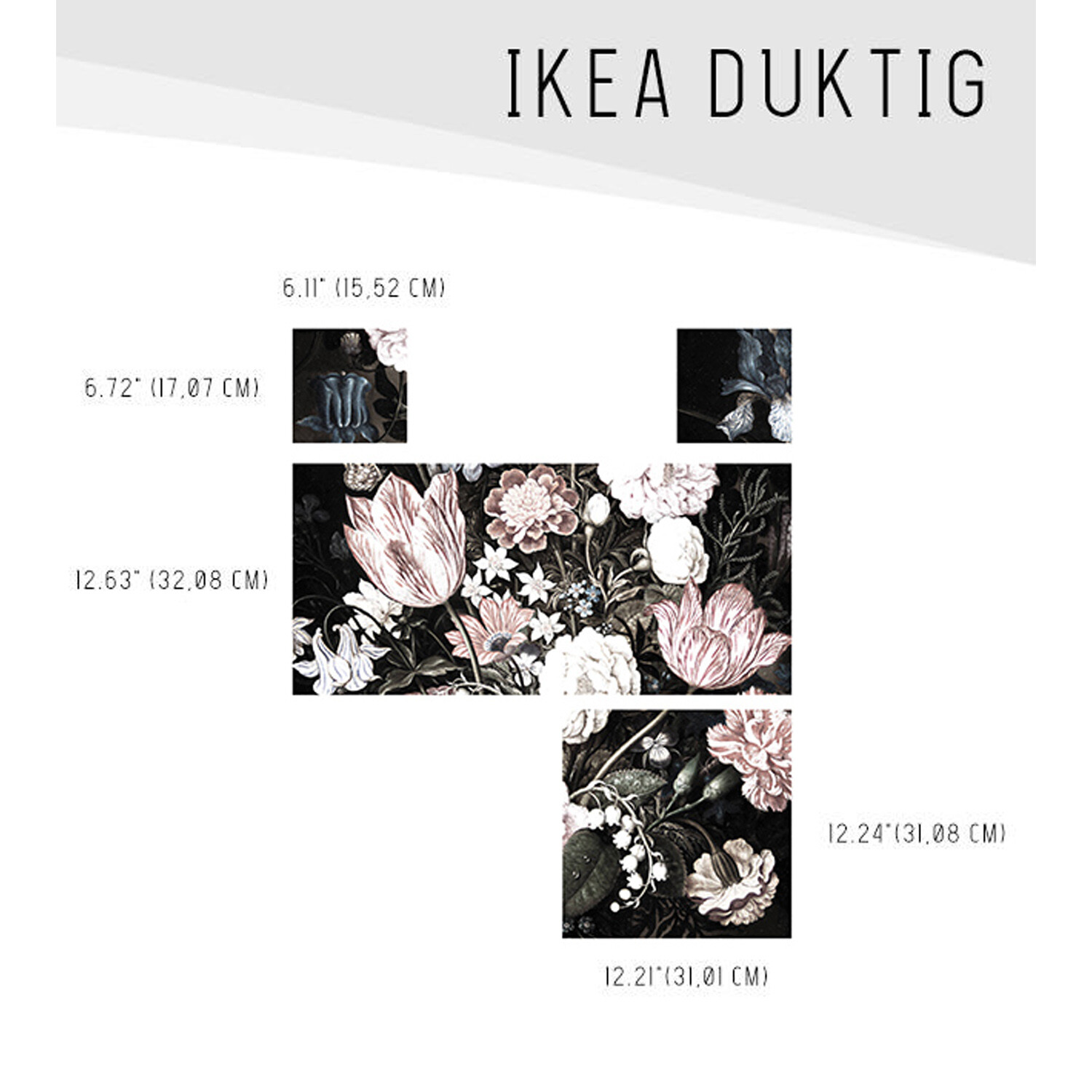 Decals for DUKTIG Ikea Vintage Floral Art Sticker Decor Self adhesive Kids room
