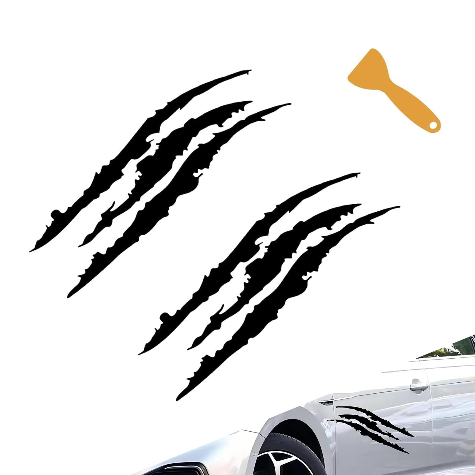 Car Claw Mark Decals Frontlight Reflective Sticker Stripes Scratch Vinyl Decal
