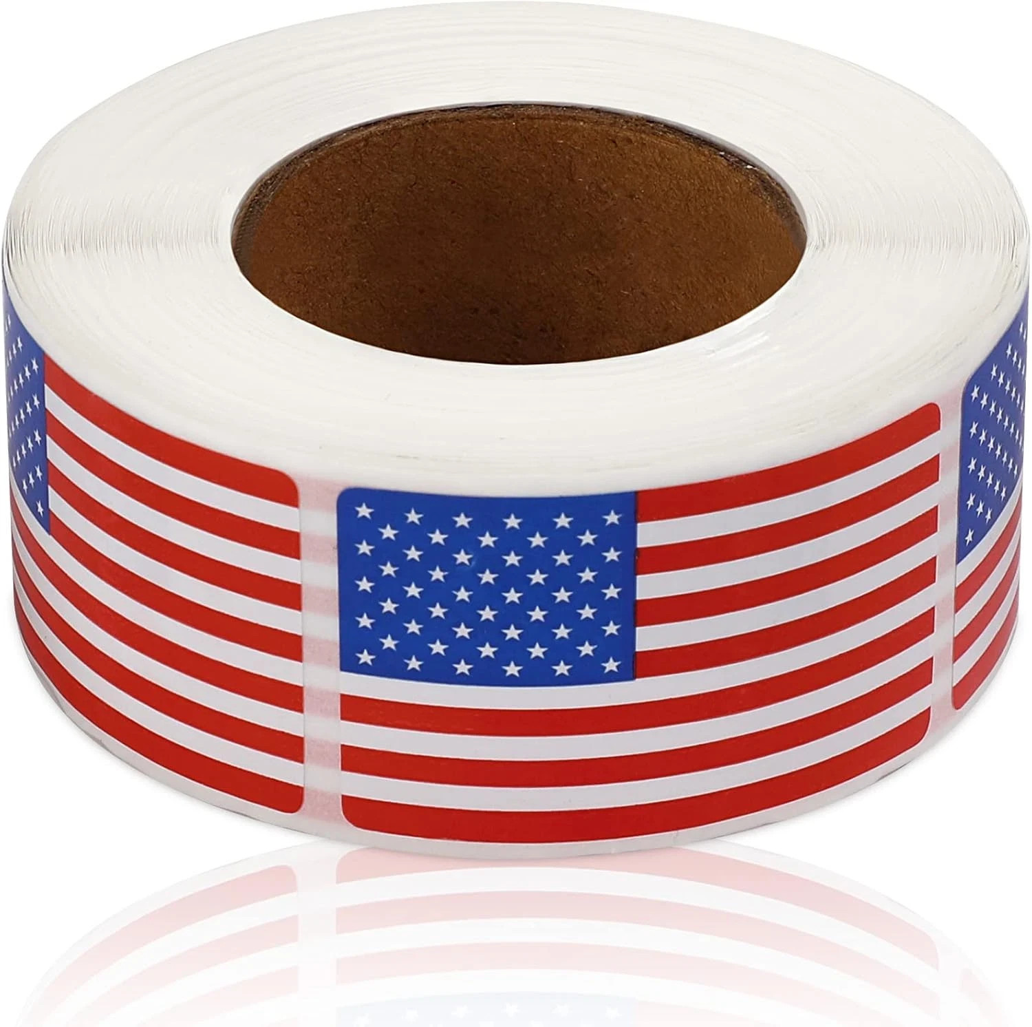 SANNIX 500 Pcs American Flag Sticker Roll,2 X 1.22 Inch US Flag Decal, USA Patri