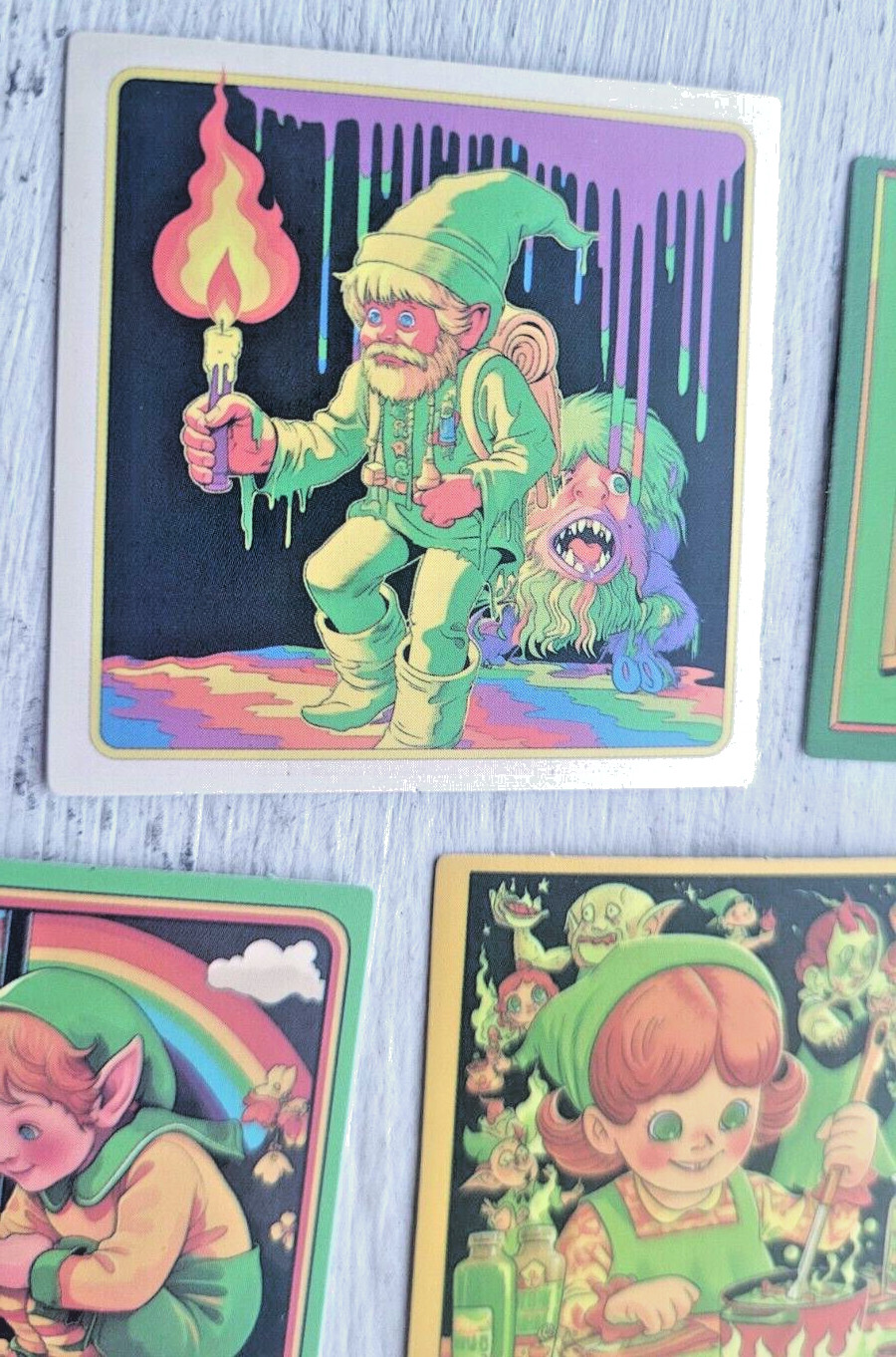 Haunted Active Spirit Creepy Witch Holiday Elf Sticker Lot Of 5 Pcs Pc