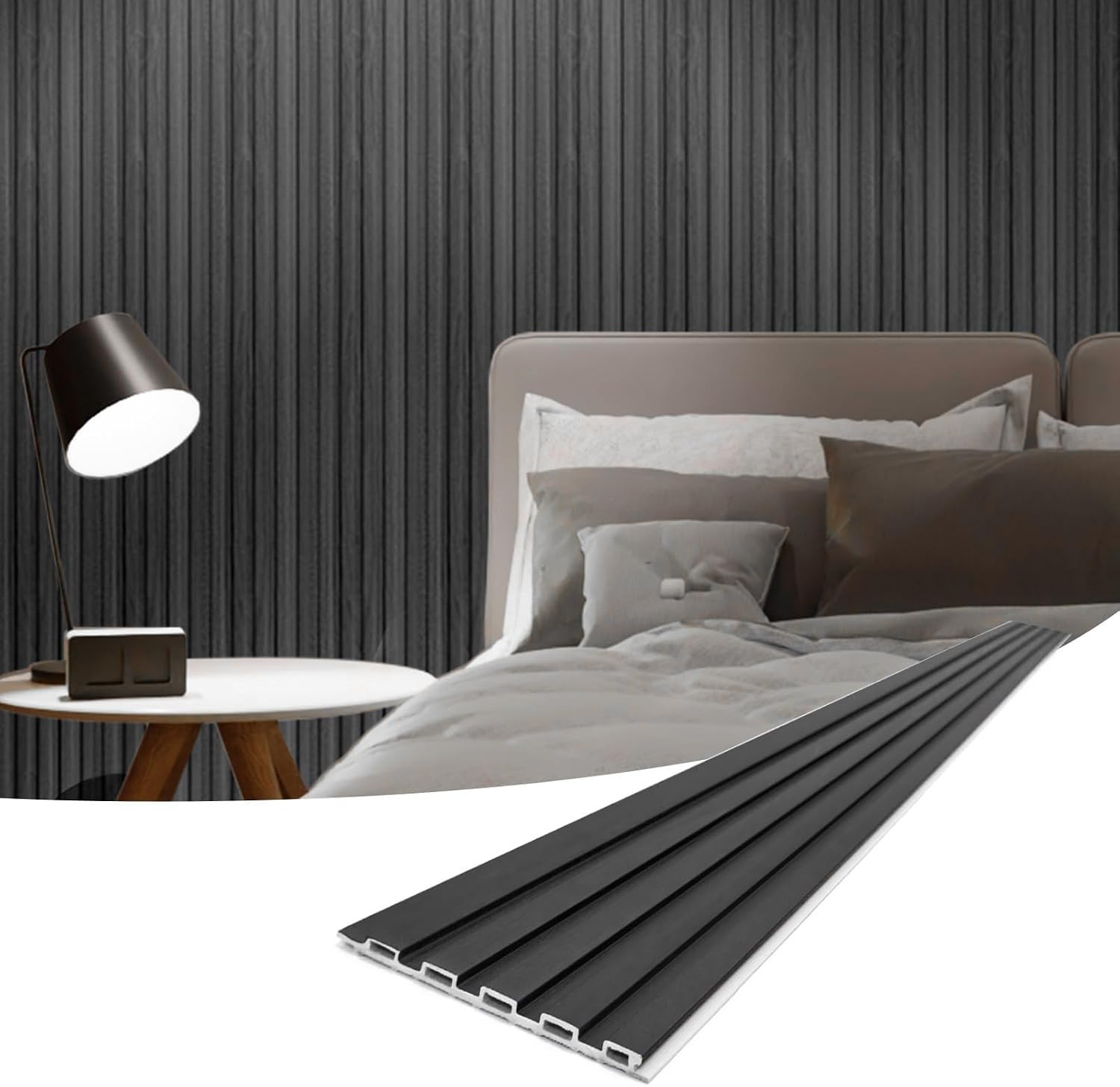 Slat Wall Panels, WPC Soundproof 3D Wall Paneling for Interior Wall Decor, TV Ba