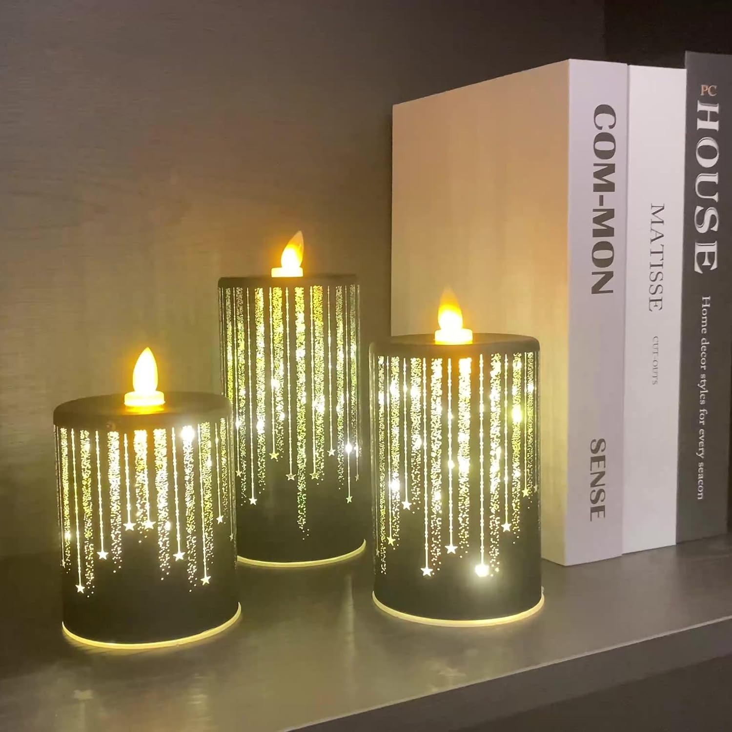 Led Candles Flickering Flameless Battery Small, Medium, Large, Black