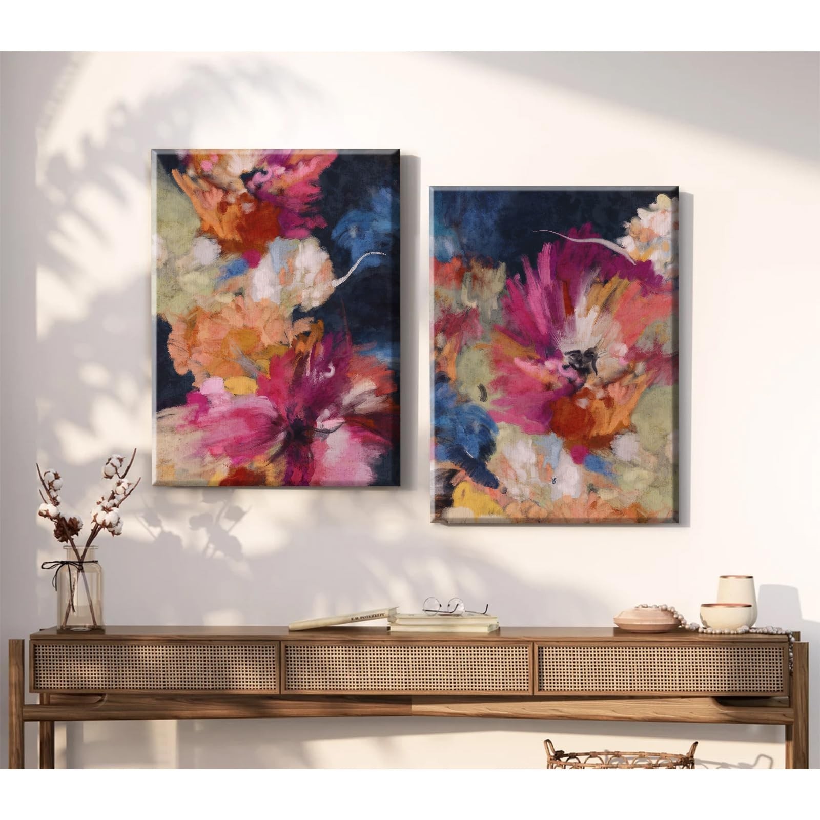 Colorful Abstract Wall Art Decor Modern Flower Canvas Wall Art Abstract Flowe…