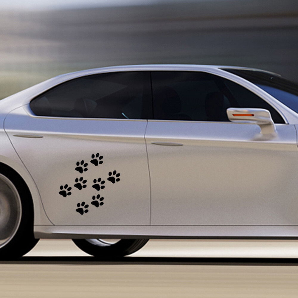 24Pcs Cat Footprint Decal Auto Body Sticker Car Body Sticker Car Window Decal