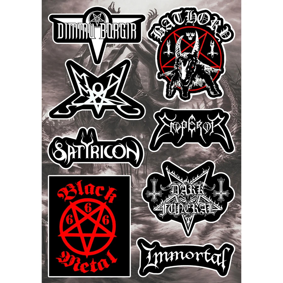 Black Metal Sticker Pack Satyricon Bathory Venom Immortal Summoning Abigor