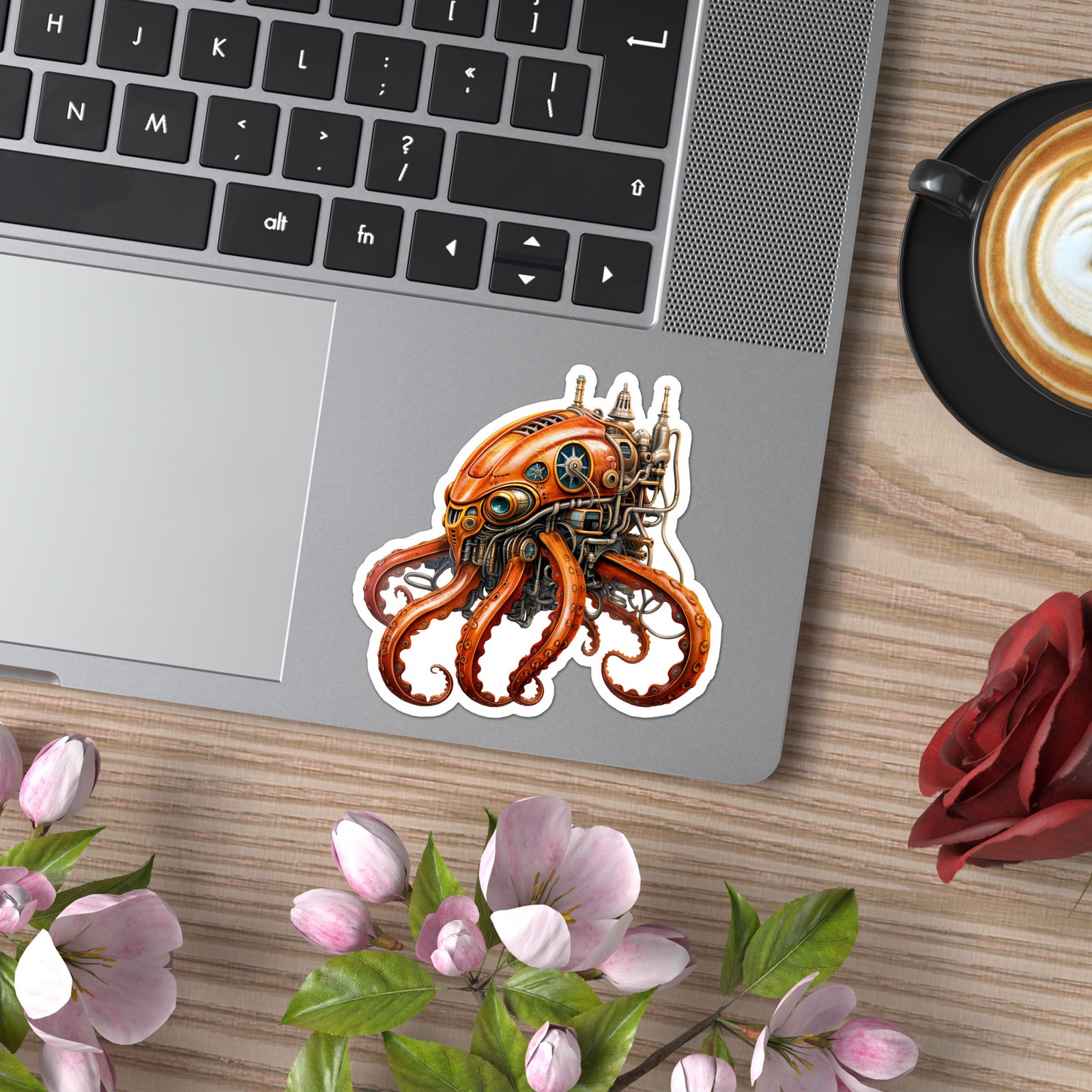 Steampunk Octopus Sub – Vinyl Decal Sticker – Car Window Laptop – ebn11713
