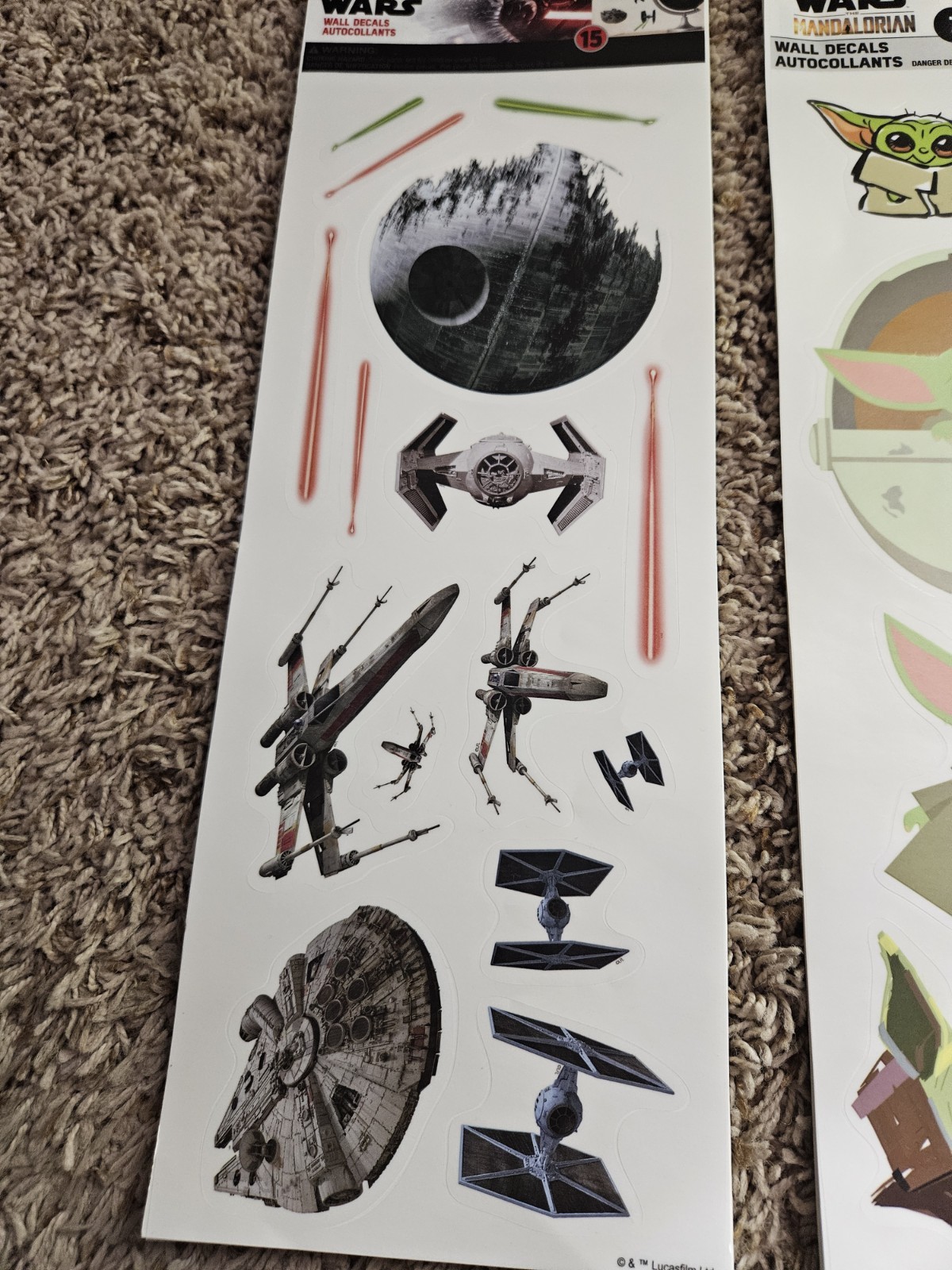 22 wall decals autocollants DISNEY STAR WARS MANDALORIAN
