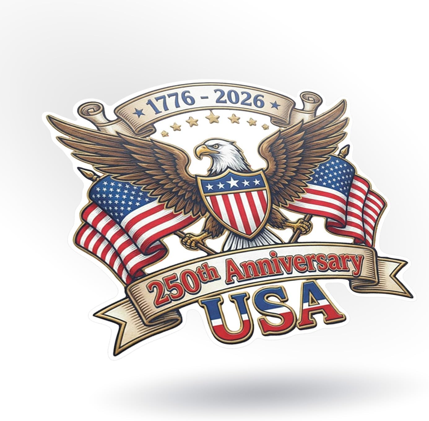 250th Anniversary USA Sticker 3 Pack – 1776-2026 Patriotic Eagle Vinyl Decal f