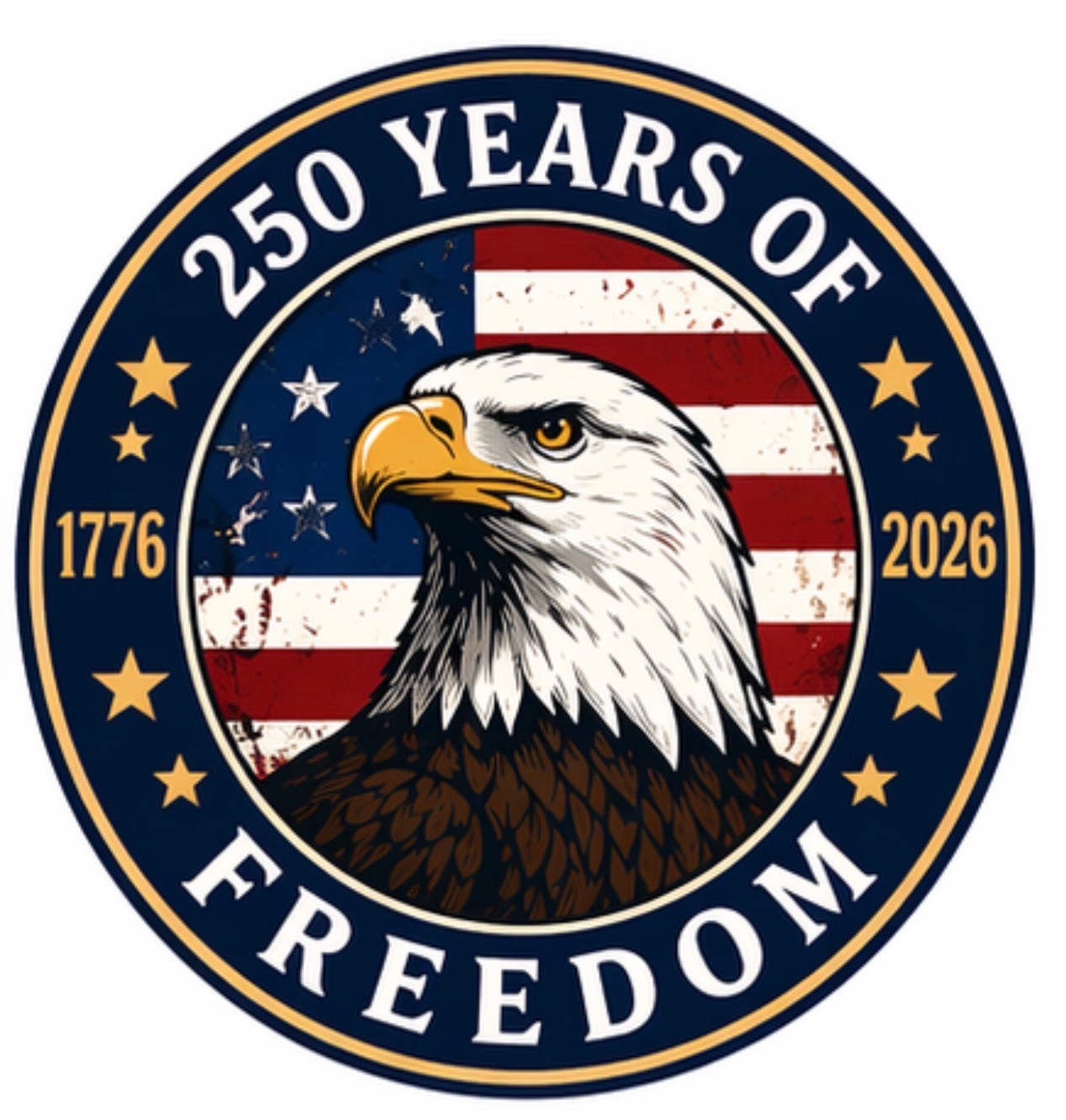 STICKER (BUY 2, GET 1 FREE) 250th America glossy eagle vinyl patriotic USA