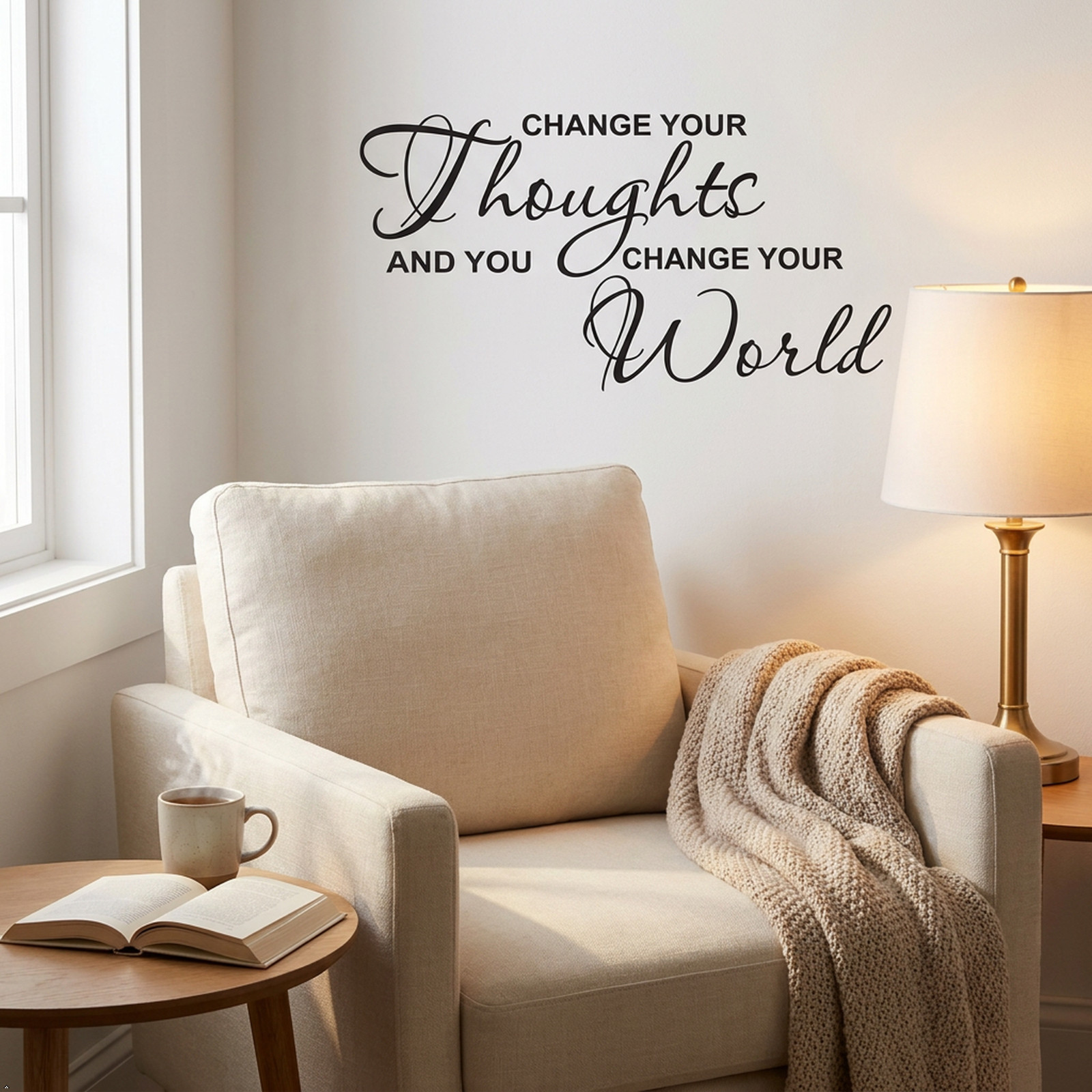 Change Your Thoughts Vinyl Wall Art Inspirational Quotes and Saying