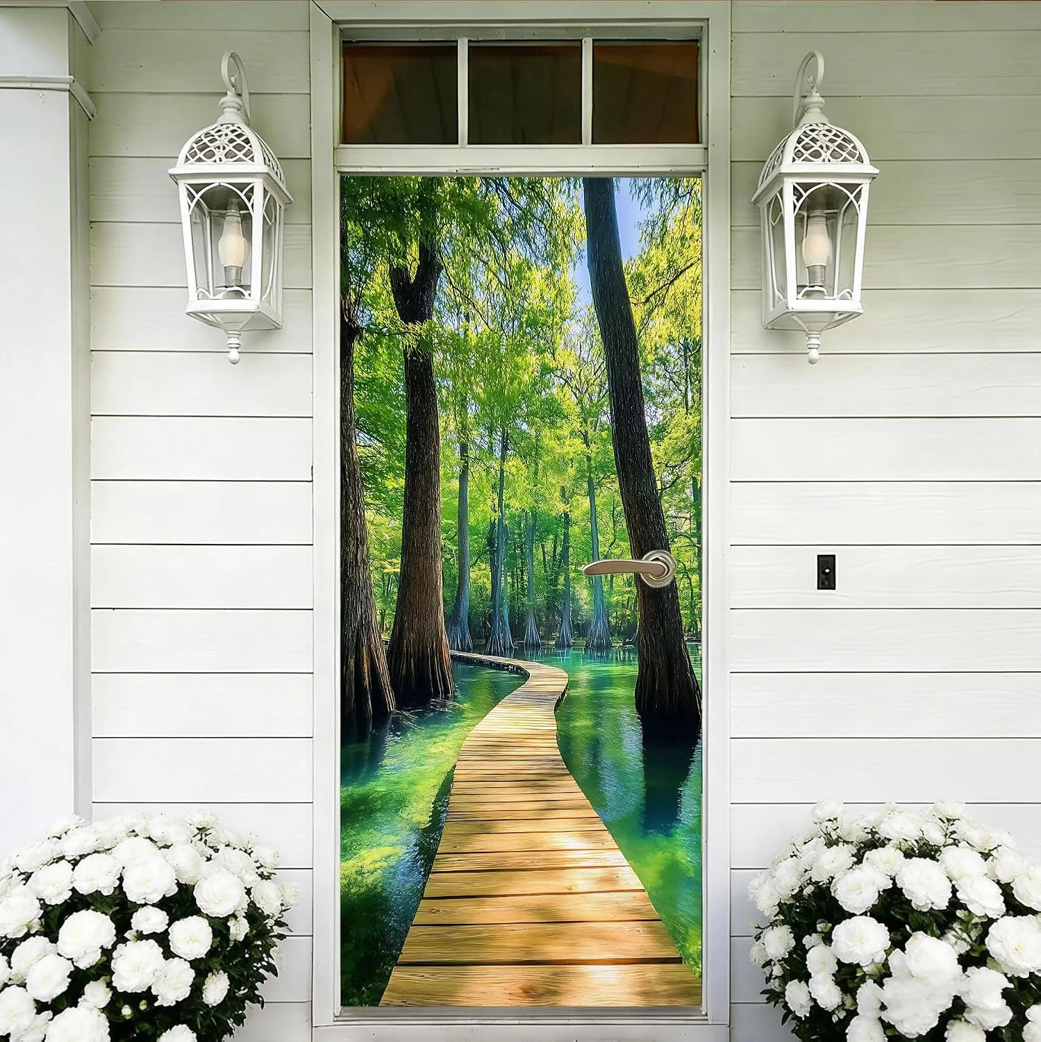 Door Cover Interior 30.3×78.7 Inch – Covers Decorative 3D Murals Removable Stick