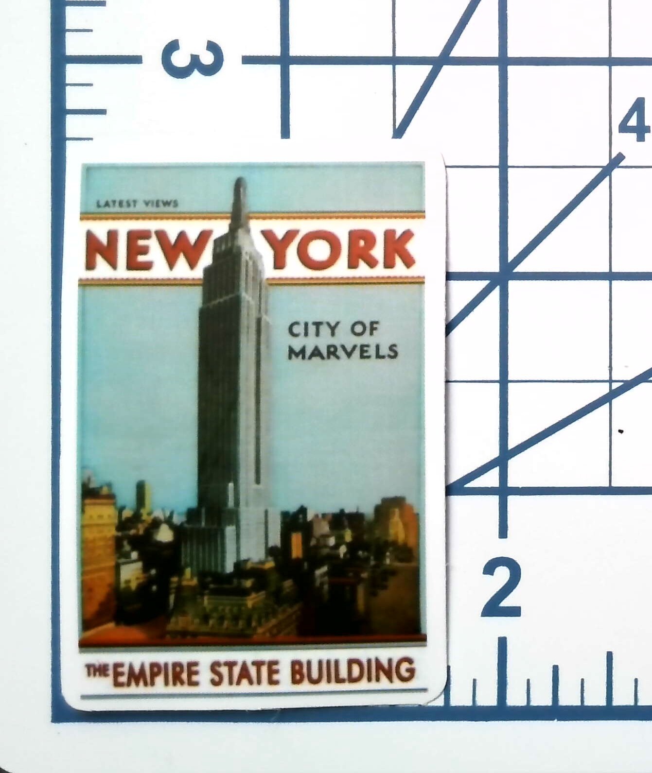 New York Empire State Building Sticker Vintage Travel Decal Scrapbook Journal