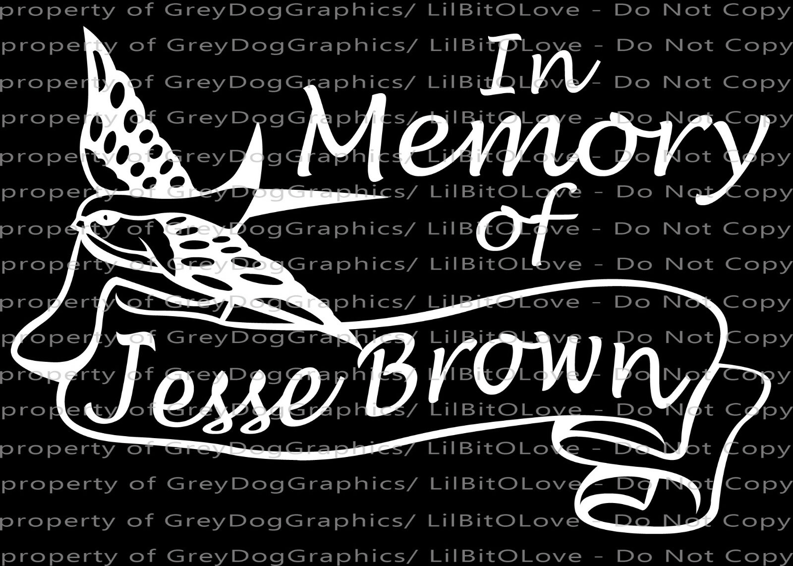 PERSONALIZED IN LOVING MEMORY VINYL DECAL BIRD & BANNER WITH NAME SCRIPT