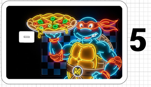 Teenage Mutant Ninja Turtles Credit Debit ATM Card Skin Sticker Neon TMNT USA