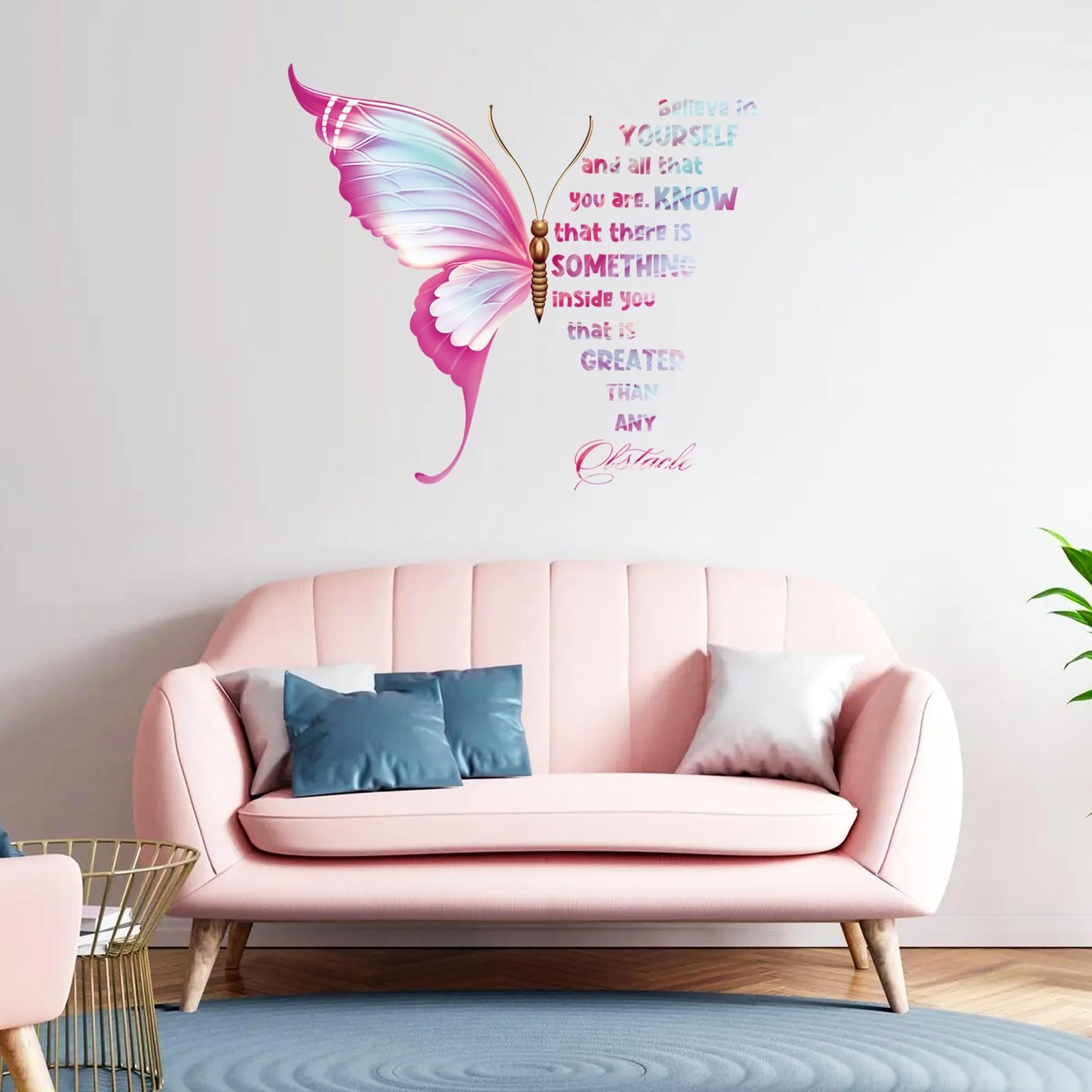 Large Inspirational Butterfly Wall Decals Stickers, Motivational Saying Posit…
