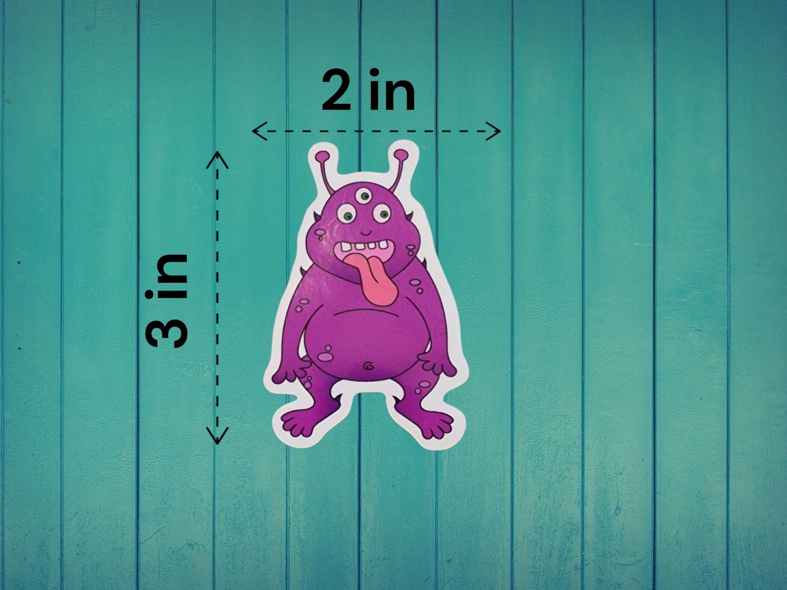 Cute Purple 3-Eyed Monster Sticker