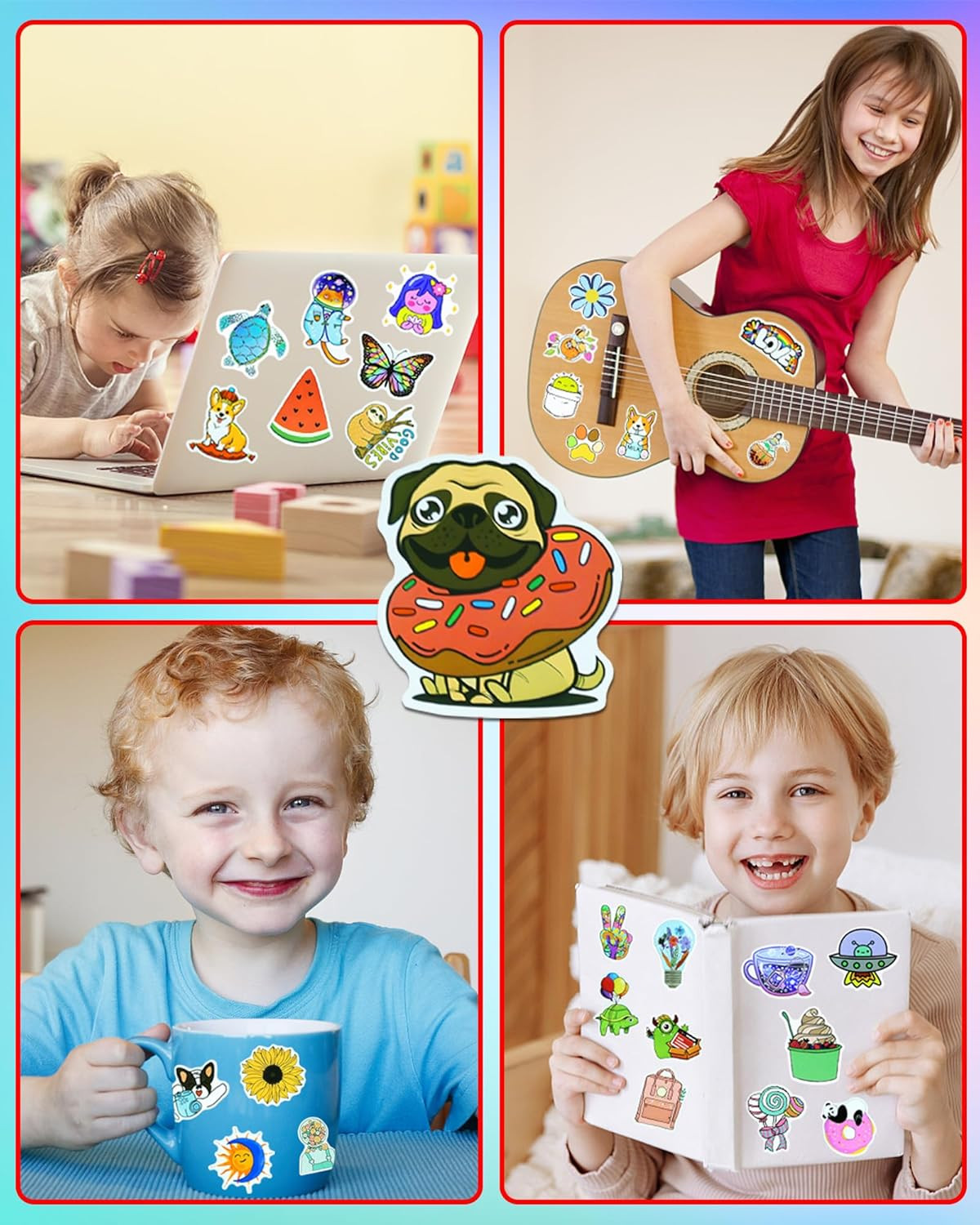 600Pcs Water Bottle Stickers for Kids, Cute Stickers for Water Bottles, Vinyl Wa