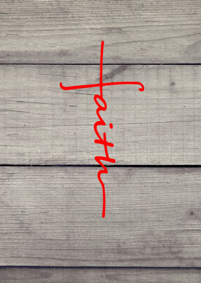 Faith Vinyl Decal – Looks like a Cross-Stanley, Cellphones, Auto, Gift idea