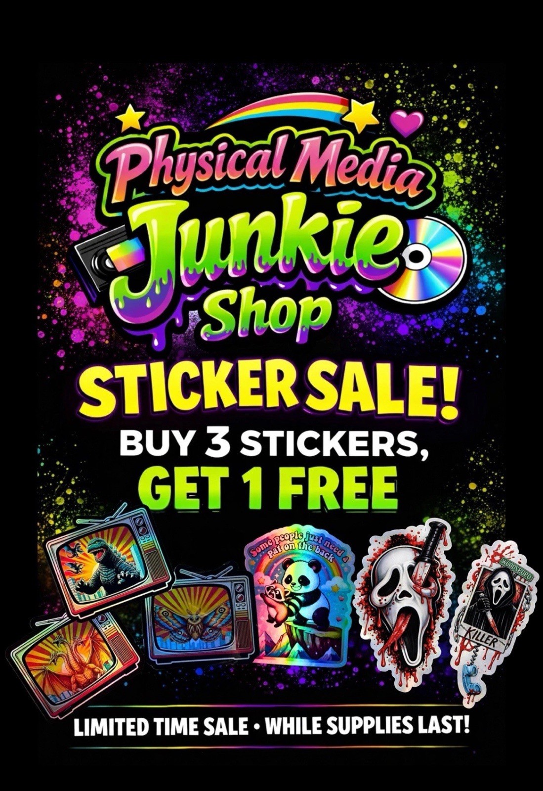 Horror Movie Killer Sticker Pack Michael Myers Jason Freddy Ghostface 4pc