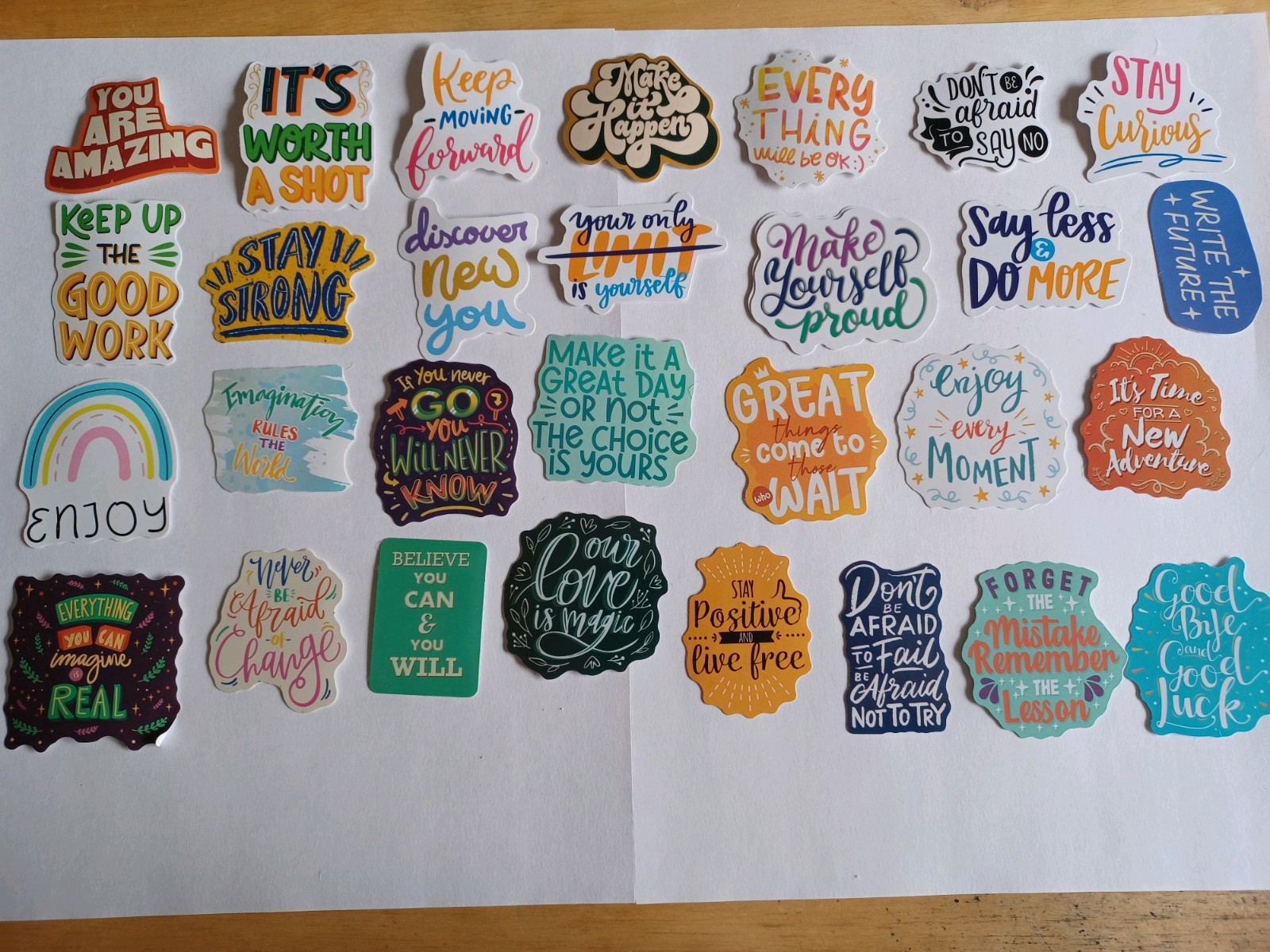 5 Random Assorted Positivity Stickers Good Vibes Positive Energy