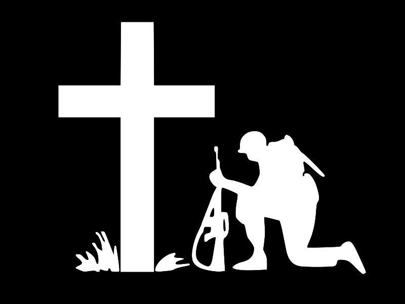 SOLDIER PRAYING Veteran Vinyl Decal Car Window Wall Sticker CHOOSE SIZE COLOR