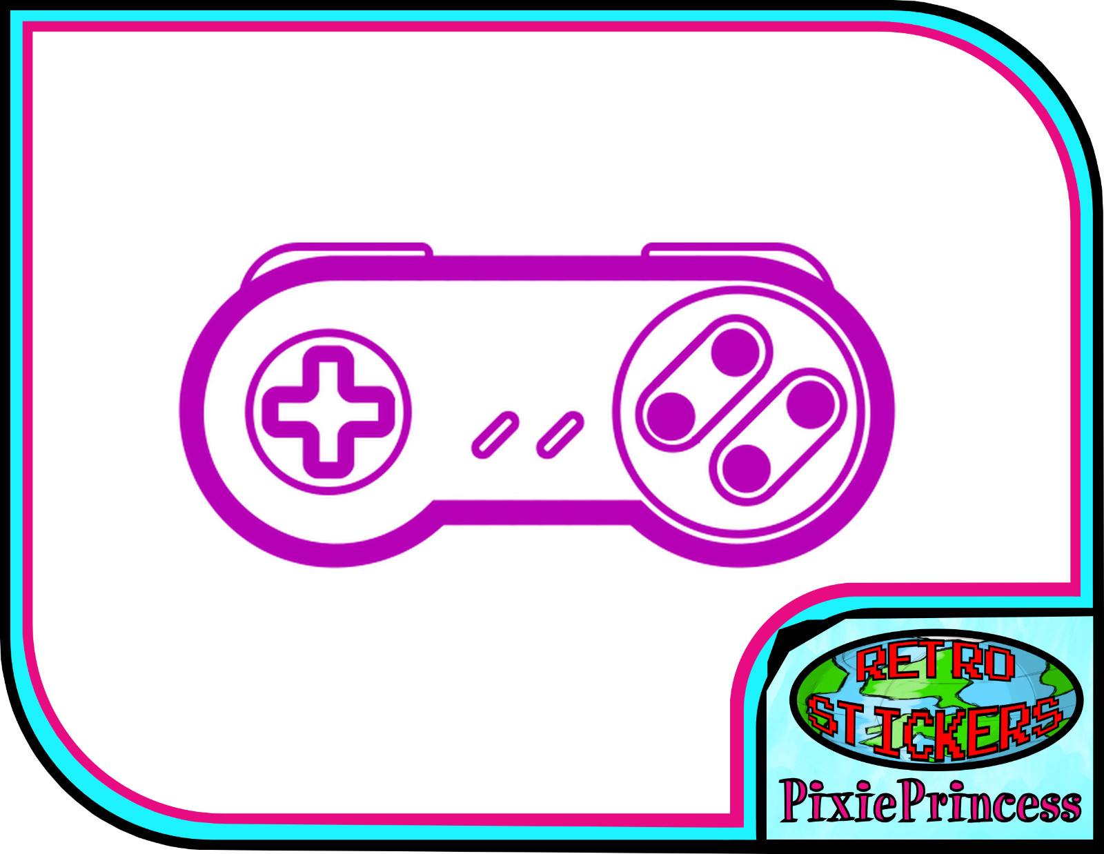 Nintendo Super SNES Controller D Vinyl Sticker Car Truck Gamer Window Wall Game