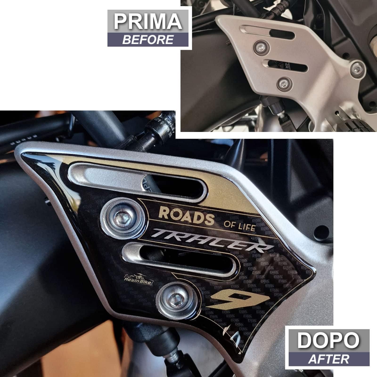 Motorcycle 3D Stickers with Yamaha Tracer 9-9 GT 2021-2024 Gold. Heel Pad Pro…