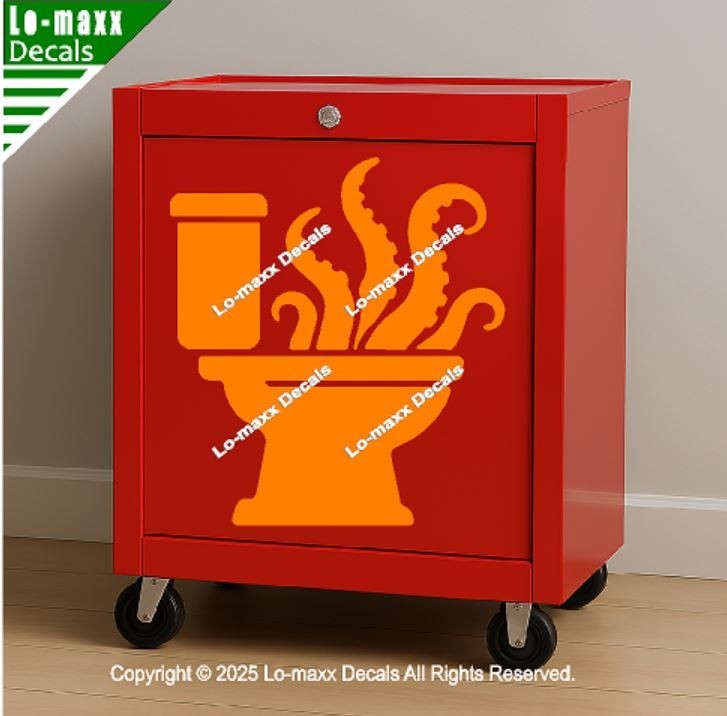 Octopus Tentacles Toilet Pictogram Restroom Vinyl Decal Unnatural Origins