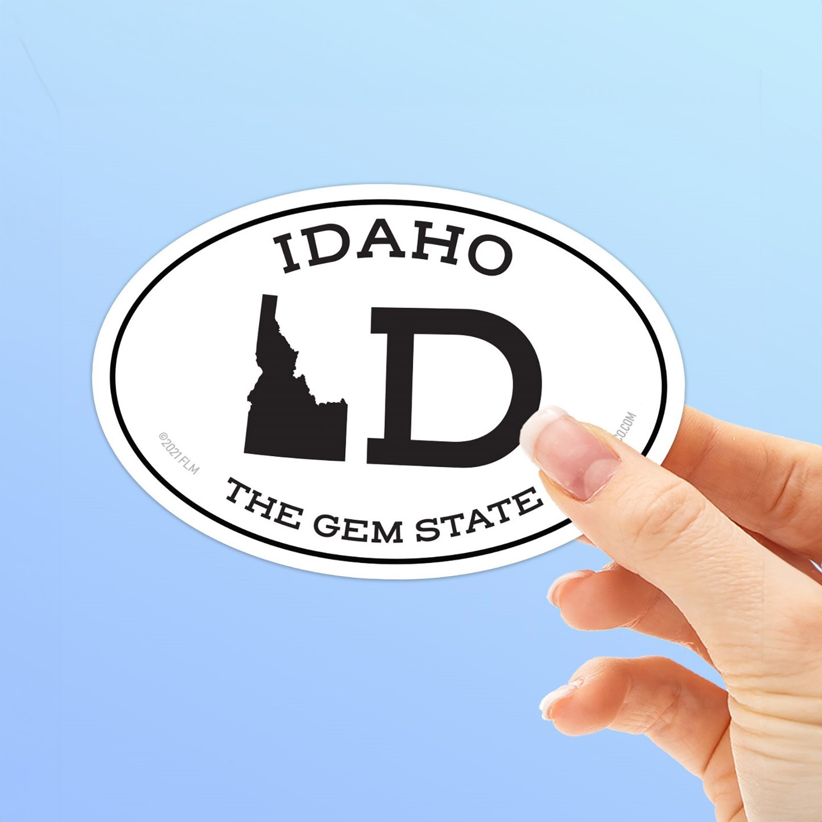 White Oval Idaho Bumper Sticker