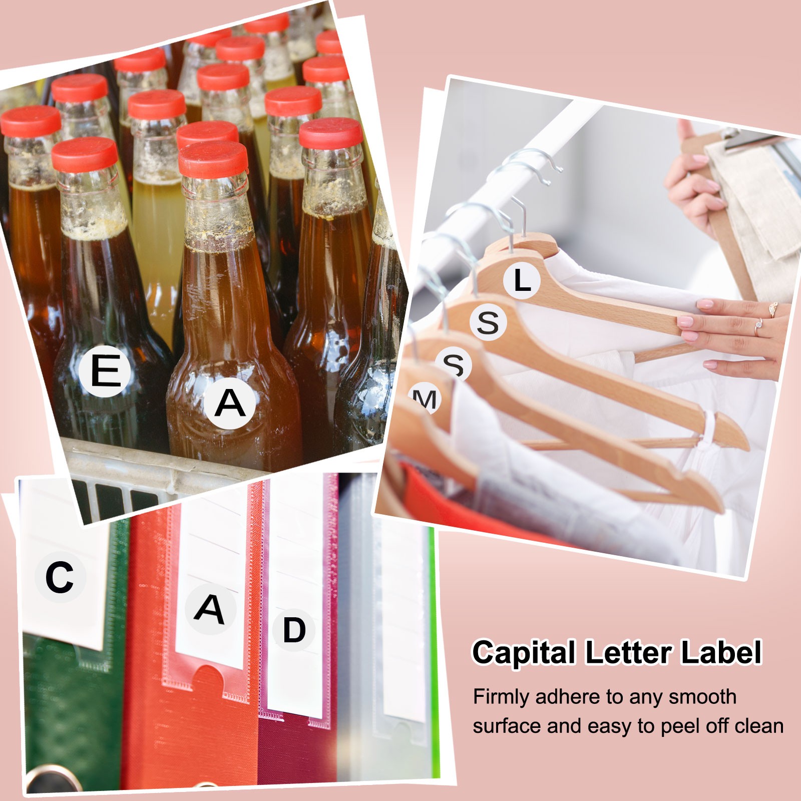 Letter F Inventory Labels, 1 Inch Capital Letter Stickers (1Roll/Total 500Pcs)