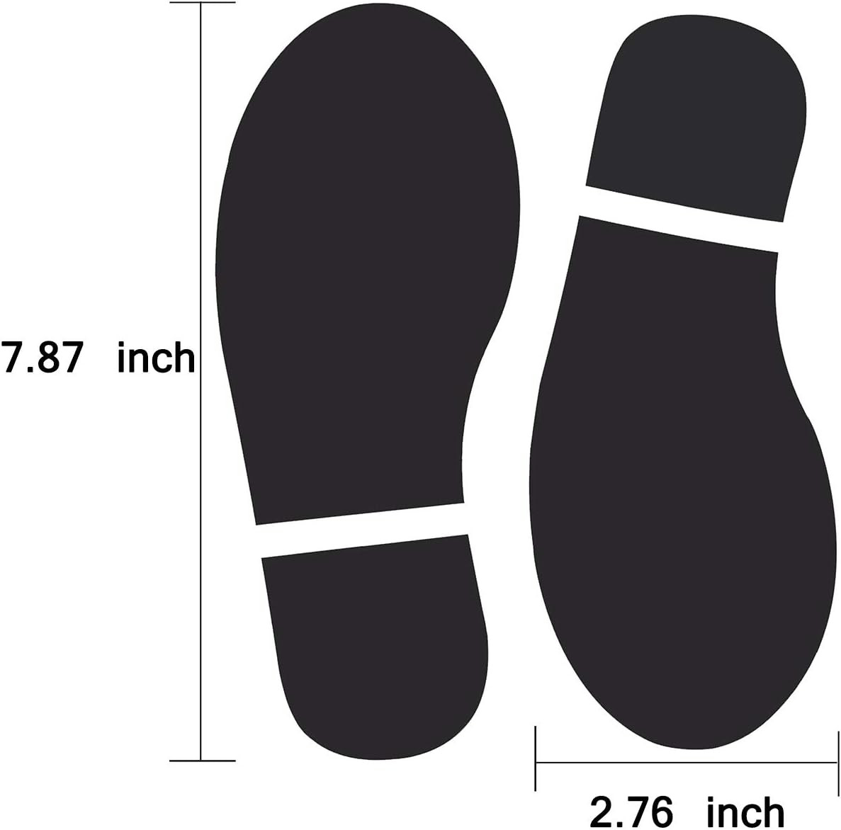 20 Pairs 40 Prints Black Shoes Footprint Stickers PVC Footprint Decals for Of…