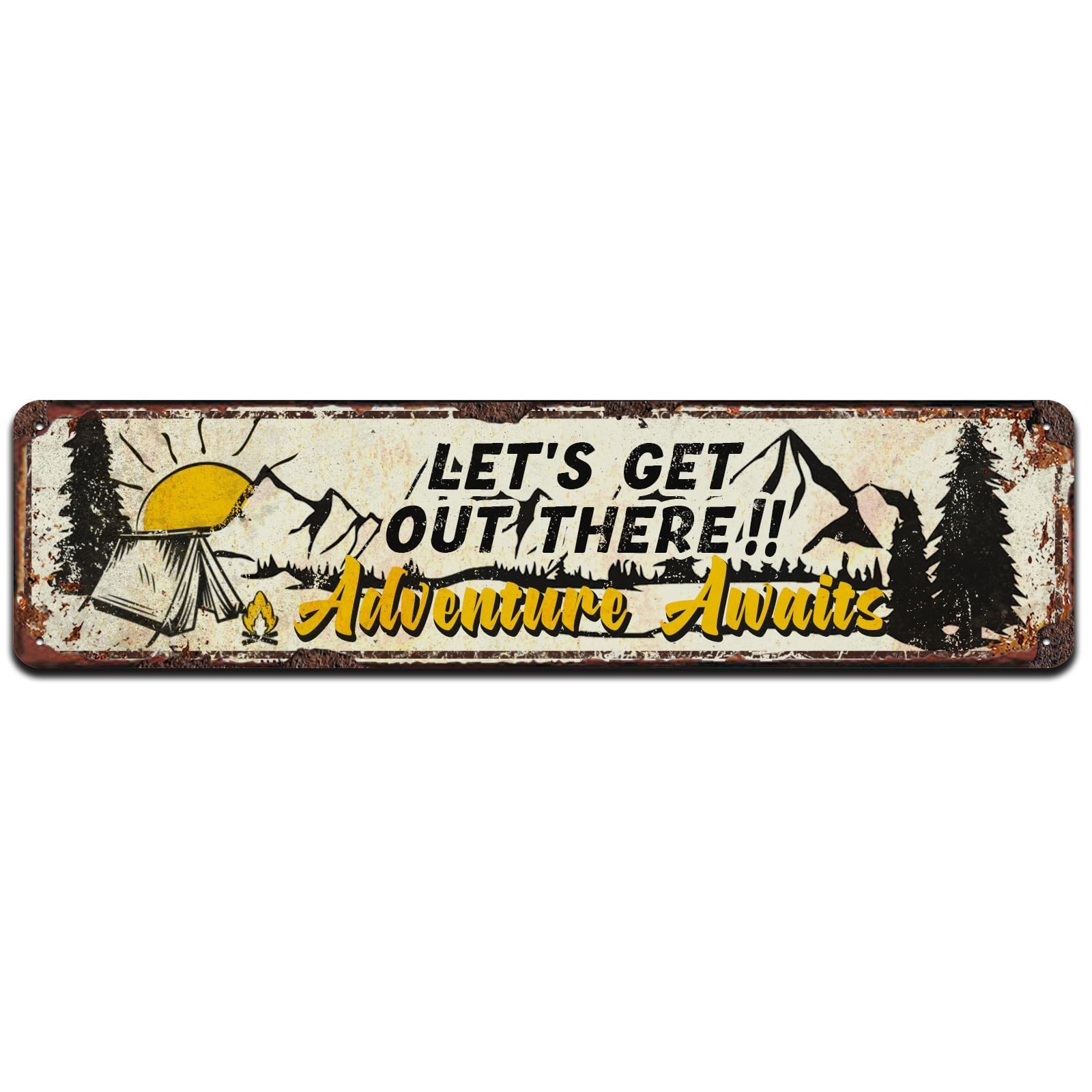 Let's Get Out There Adventure Awaits, Funny Home Decor, Hanging Wall Decorati…