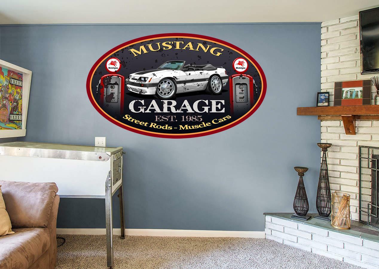 1985 1986 Ford Mustang GT 5.0 Convertible Garage Sign Wall Art Graphic Sticker