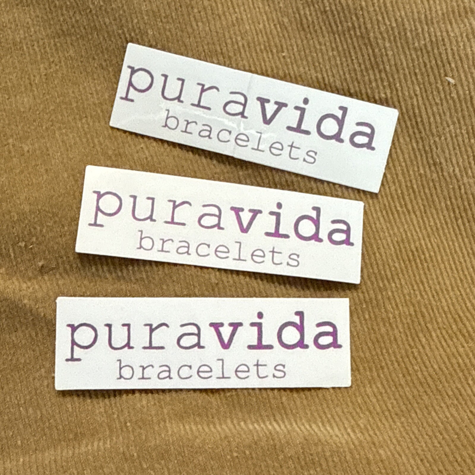 Pura Vida bracelets sticker Set Of Three Purple