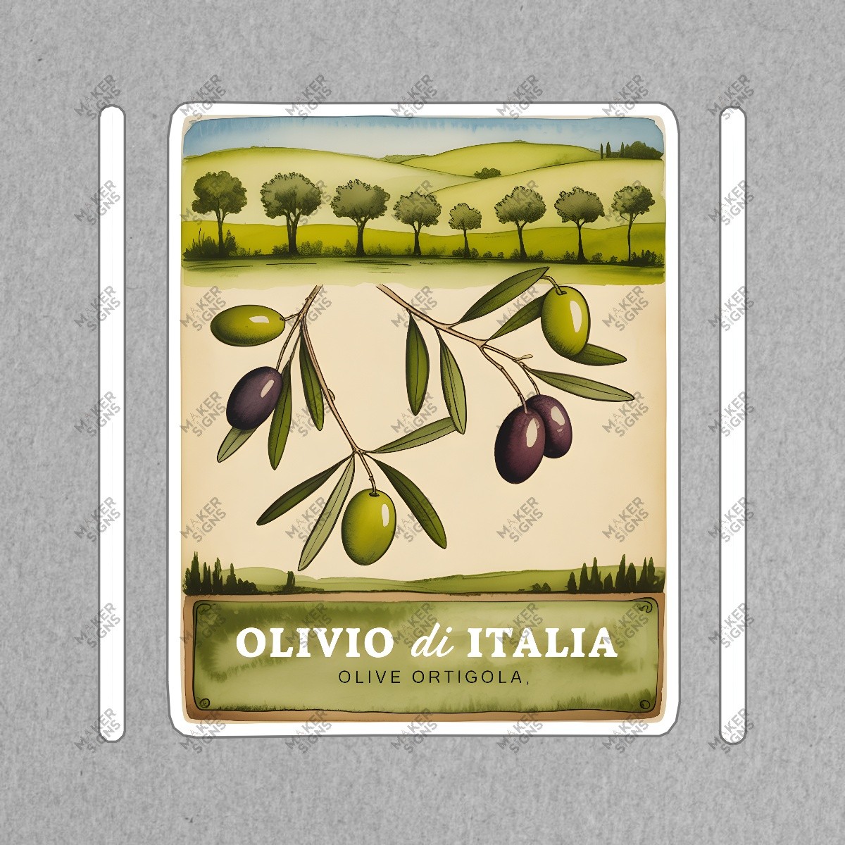 Vintage Olive Branch Sign Olivio di Italia Rustic Italian Decor Olive #8218